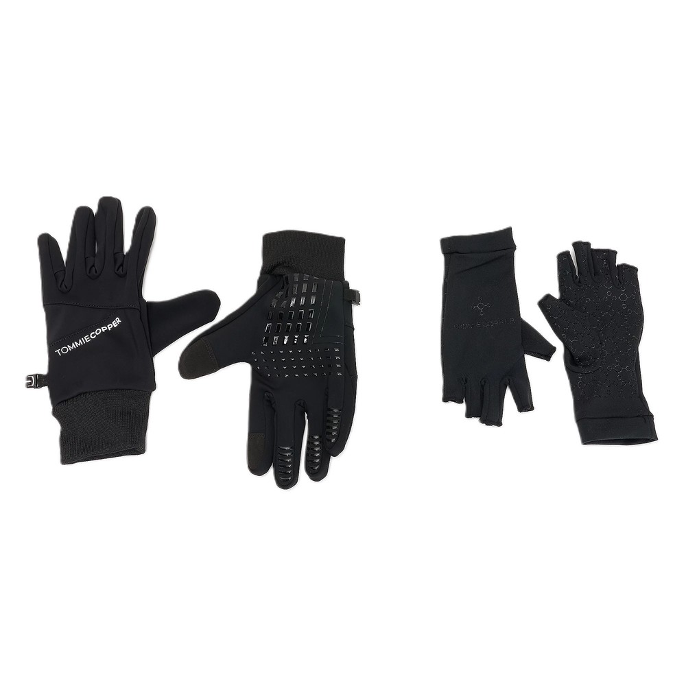 Tommie Copper 2-in-1 All Weather Compression Glove Combo - Black Small
